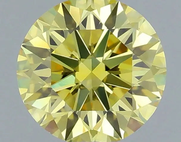 0.50ct Round Lab Grown Diamond (Colour Fancy Vivid Yellow, Clarity VVS2, Cut ID, IGI Certified)