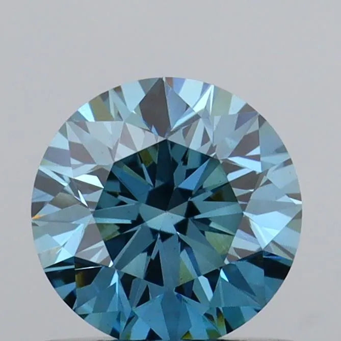 0.75ct Round Lab Grown Diamond (Colour Fancy Vivid Blue, Clarity VS1, Cut EX, IGI Certified)