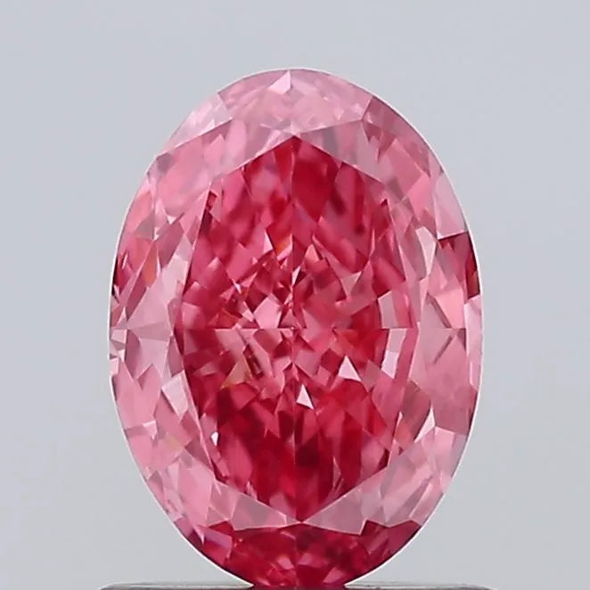 0.81ct Oval Lab Grown Diamond (Colour Fancy Vivid Pink, Clarity VS2, IGI Certified)