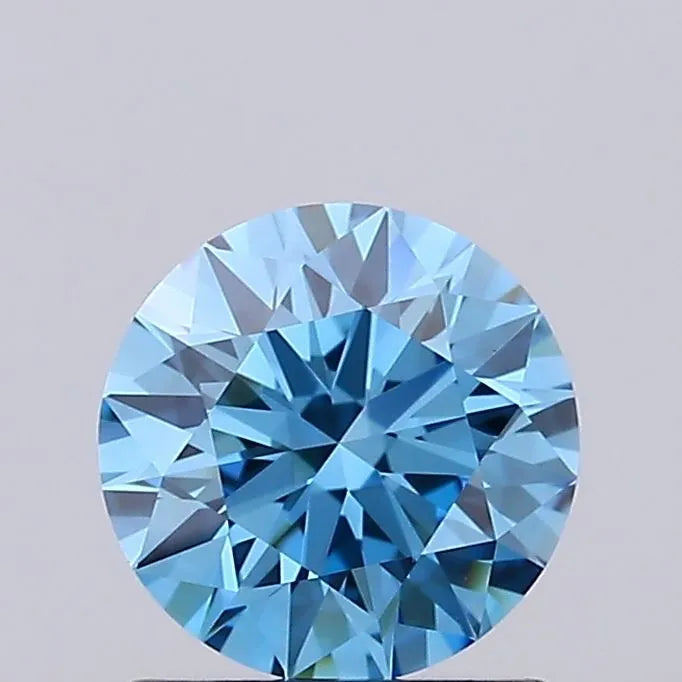 0.94ct Round Lab Grown Diamond (Colour Fancy Vivid Blue, Clarity VVS1, Cut ID, IGI Certified)
