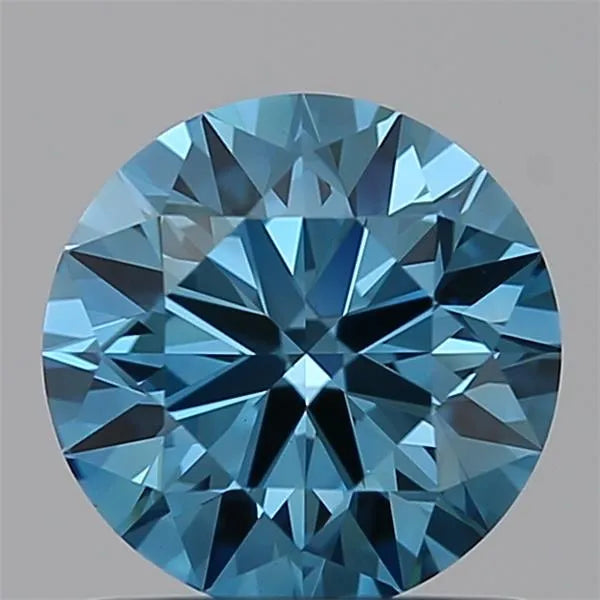 0.99ct Round Lab Grown Diamond (Colour Fancy Vivid Blue, Clarity VVS2, Cut ID, IGI Certified)
