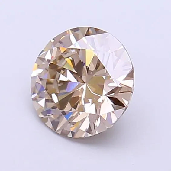 1.04ct Round Lab Grown Diamond (Colour Fancy Light Brown, Clarity VS1, Cut EX, IGI Certified)