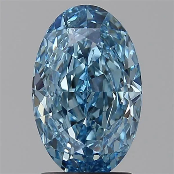 1.89ct Oval Lab Grown Diamond (Colour Fancy Vivid Blue, Clarity VS1, IGI Certified)