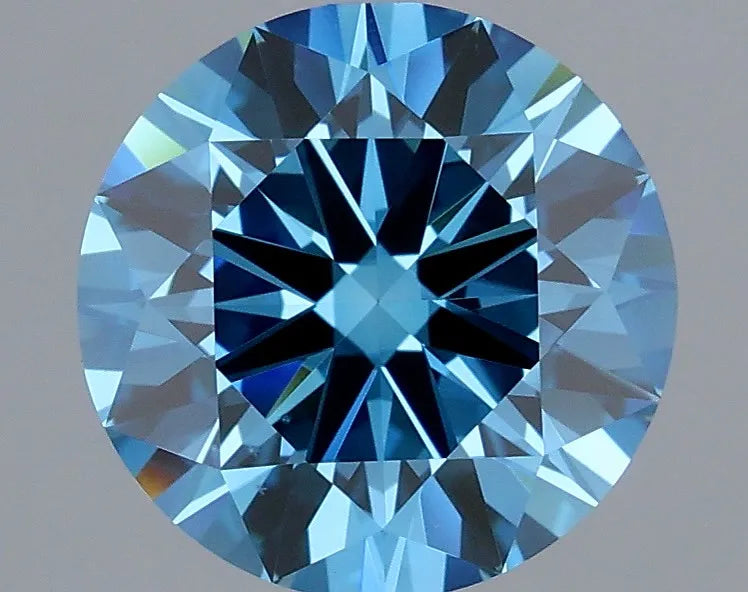 1.90ct Round Lab Grown Diamond (Colour Fancy Vivid Blue, Clarity VS2, Cut ID, IGI Certified)