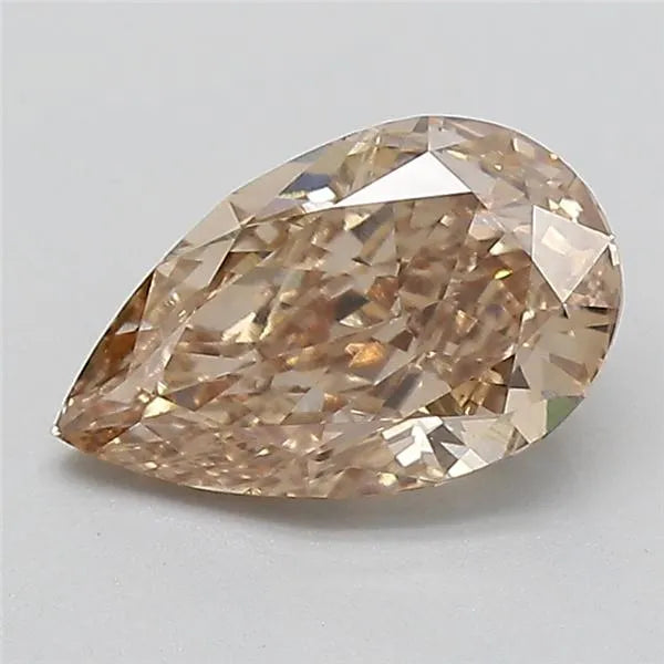 2.00ct Pear Lab Grown Diamond (Colour Fancy Light Brown, Clarity VVS2, IGI Certified)