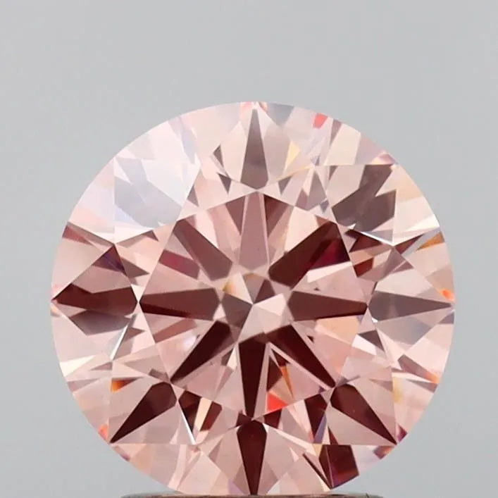 2.00ct Round Lab Grown Diamond (Colour Fancy Intense Pink, Clarity VVS2, Cut ID, IGI Certified)