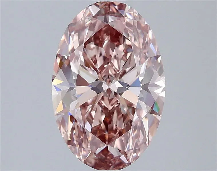 2.03ct Oval Lab Grown Diamond (Colour Fancy Vivid Brownish Pink, Clarity VS1, IGI Certified)