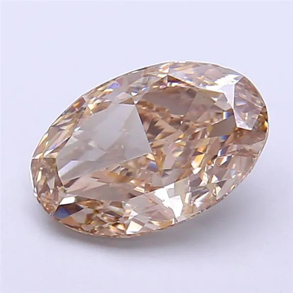 2.04ct Oval Lab Grown Diamond (Colour Fancy Light Brown, Clarity VS1, IGI Certified)