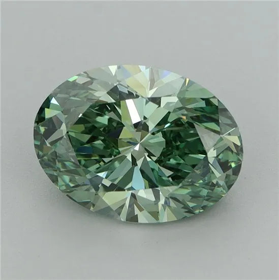 2.50ct Oval Lab Grown Diamond (Colour Fancy Vivid Green, Clarity VVS2, IGI Certified)