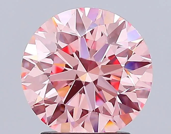 2.52ct Round Lab Grown Diamond (Colour Fancy Vivid Pink, Clarity VS1, Cut EX, IGI Certified)