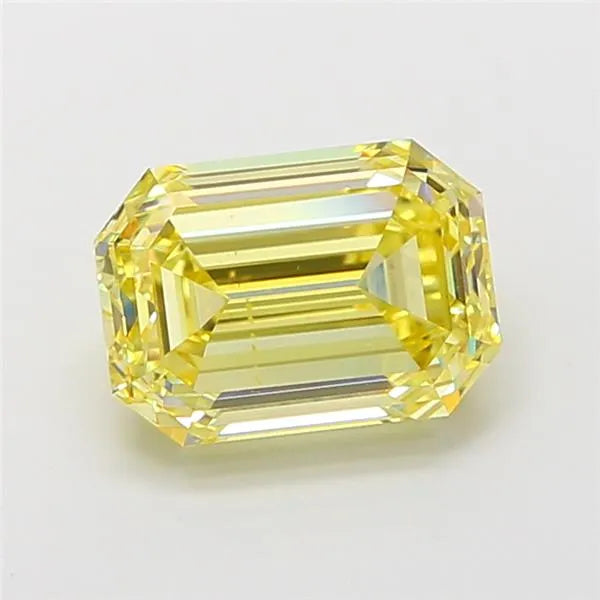 3.01ct Emerald Lab Grown Diamond (Colour Fancy Yellow, Clarity VS2, IGI Certified)