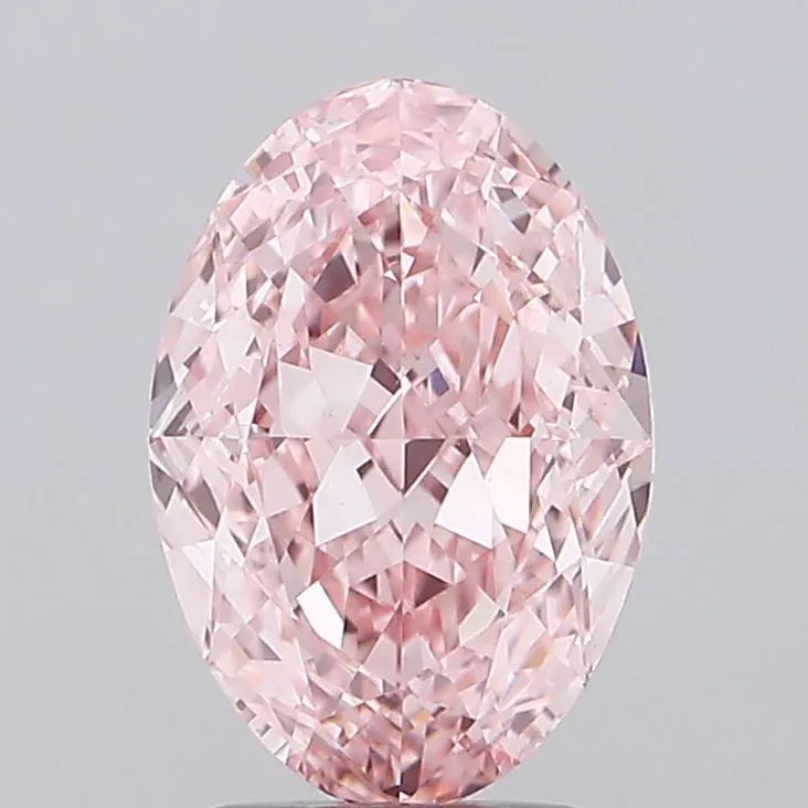 3.01ct Oval Lab Grown Diamond (Colour Fancy Vivid Pink, Clarity VS1, IGI Certified)