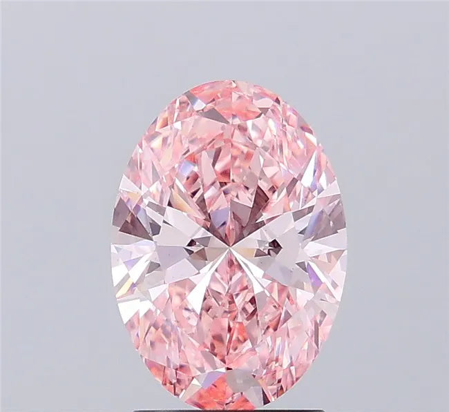 3.01ct Oval Lab Grown Diamond (Colour Fancy Vivid Pink, Clarity VS1, IGI Certified)