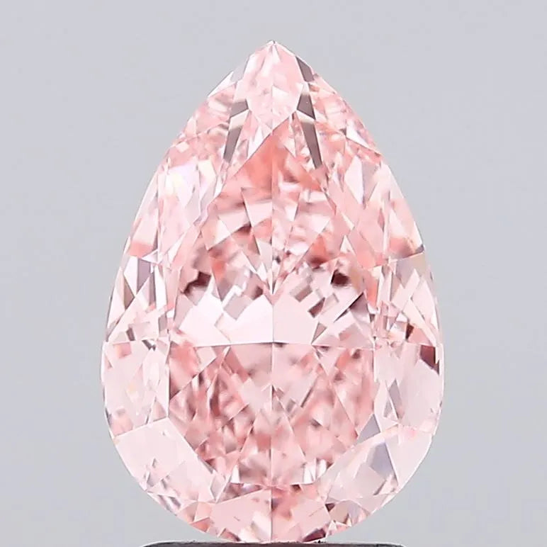 3.02ct Pear Lab Grown Diamond (Colour Fancy Vivid Pink, Clarity VVS2, IGI Certified)