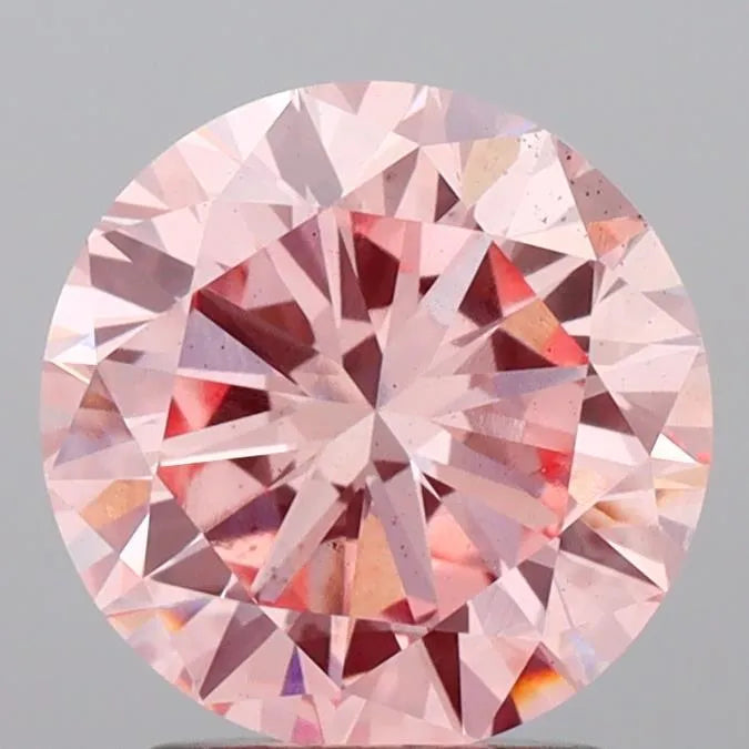 3.04ct Round Lab Grown Diamond (Colour Fancy Vivid Pink, Clarity VS2, Cut VG, IGI Certified)