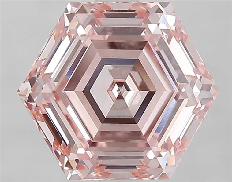 3.08ct Hexagonal Lab Grown Diamond (Colour Fancy Intense Pink, Clarity VVS2, IGI Certified)