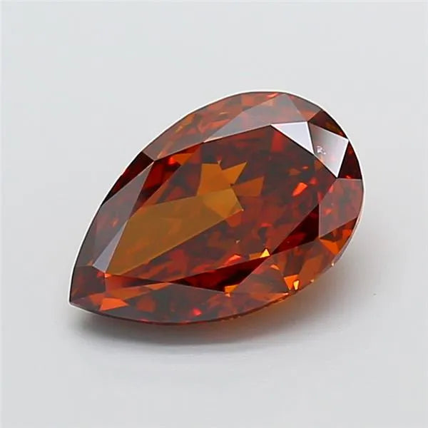 3.19ct Pear Lab Grown Diamond (Colour Fancy Orangey Brown, Clarity VS1, IGI Certified)