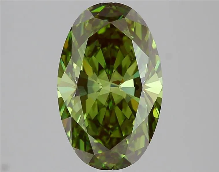 3.21ct Oval Lab Grown Diamond (Colour Fancy Vivid Green, Clarity VVS2, IGI Certified)