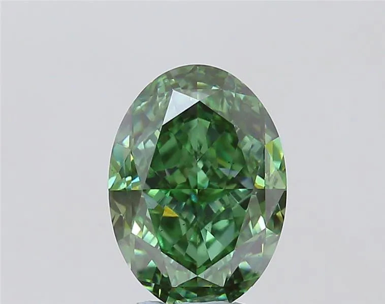 3.60ct Oval Lab Grown Diamond (Colour Fancy Vivid Green, Clarity VS2, IGI Certified)