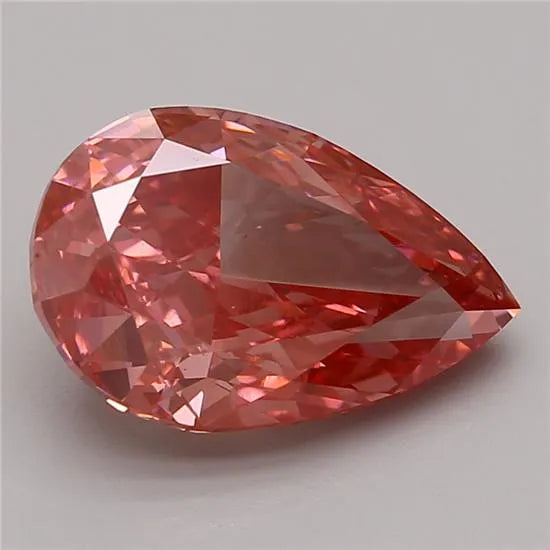 3.79ct Pear Lab Grown Diamond (Colour Fancy Vivid Red, Clarity VS1, Cut VG, IGI Certified)