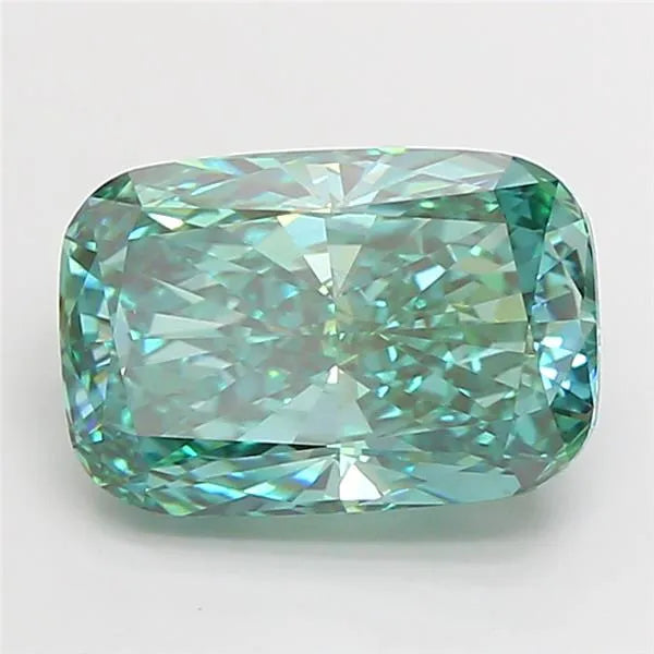4.01ct Cushion modified Lab Grown Diamond (Colour Fancy Vivid Green, Clarity VS2, IGI Certified)