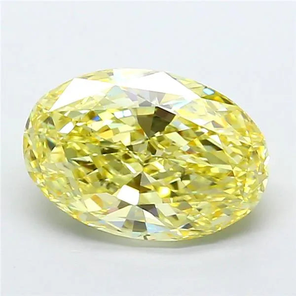 4.02ct Oval Lab Grown Diamond (Colour Fancy Intense Yellow, Clarity VS2, IGI Certified)