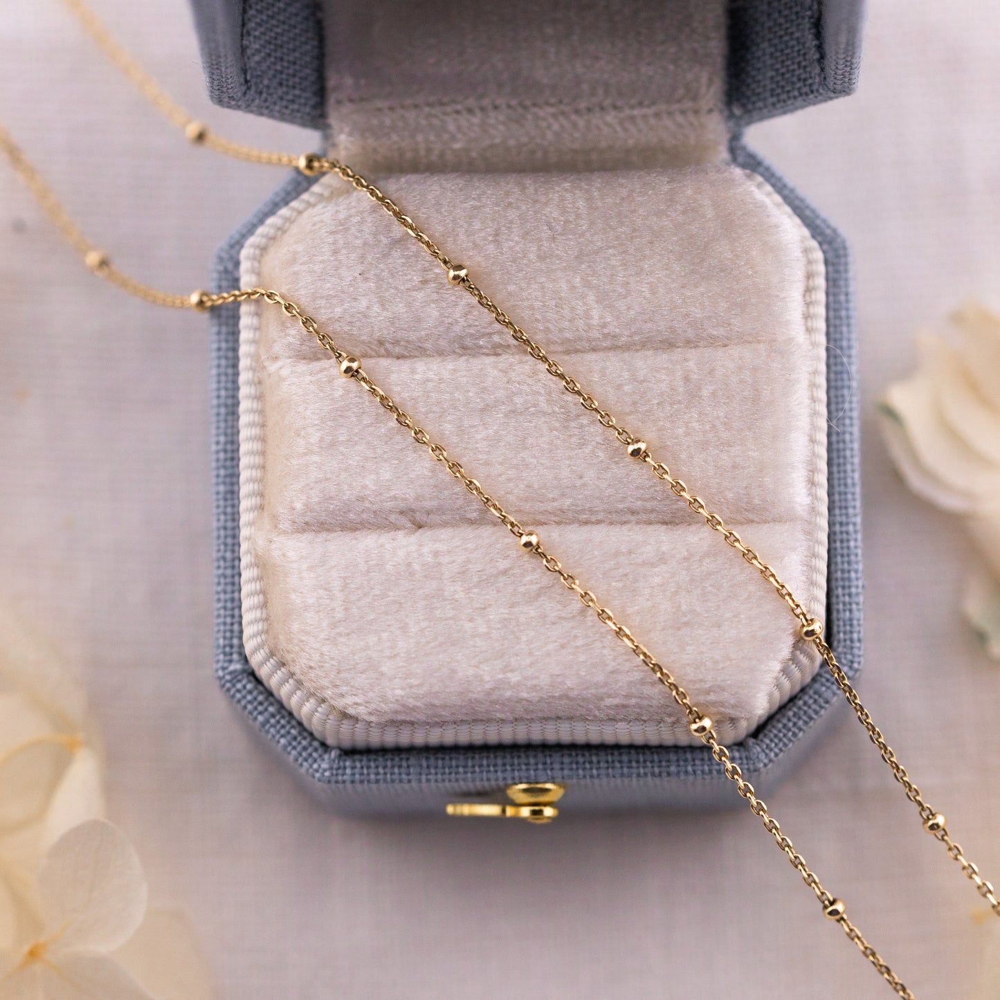 Satellite Bead Cable Chain, 10k Gold, 1.7mm