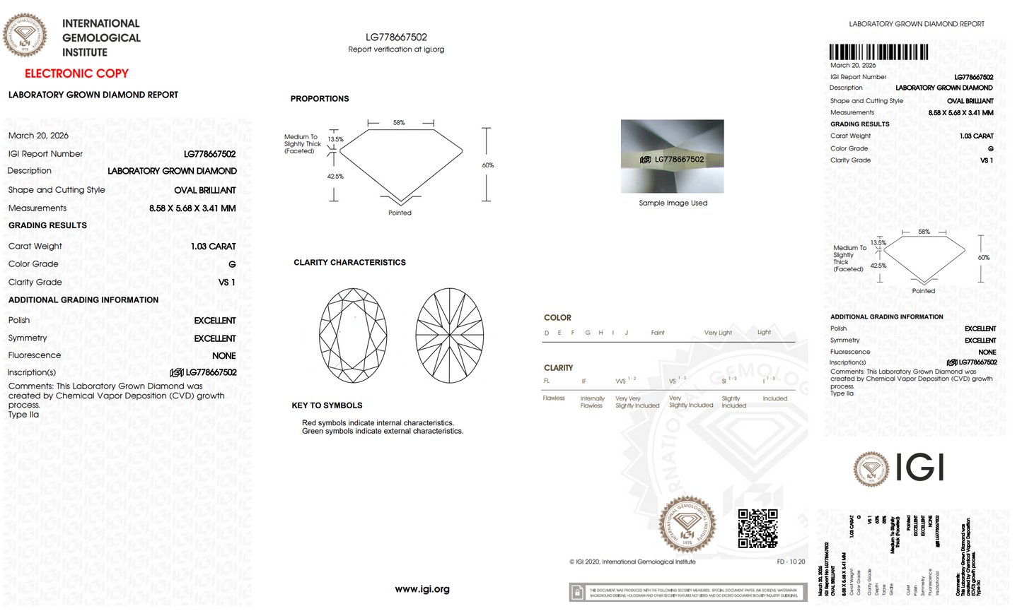The Stone Archive · 1.03ct G VS1 Oval Lab-Grown Diamond