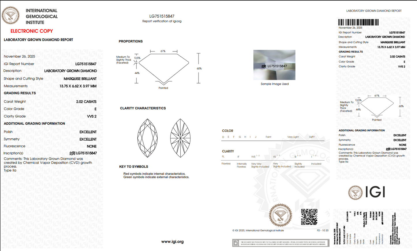 The Stone Archive · 2.02ct E VVS2 Marquise Lab-Grown Diamond