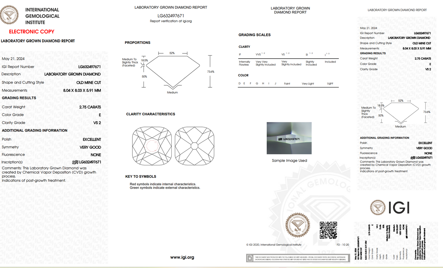 The Stone Archive · 2.75ct E VS2 Old Mine Cut Lab-Grown Diamond