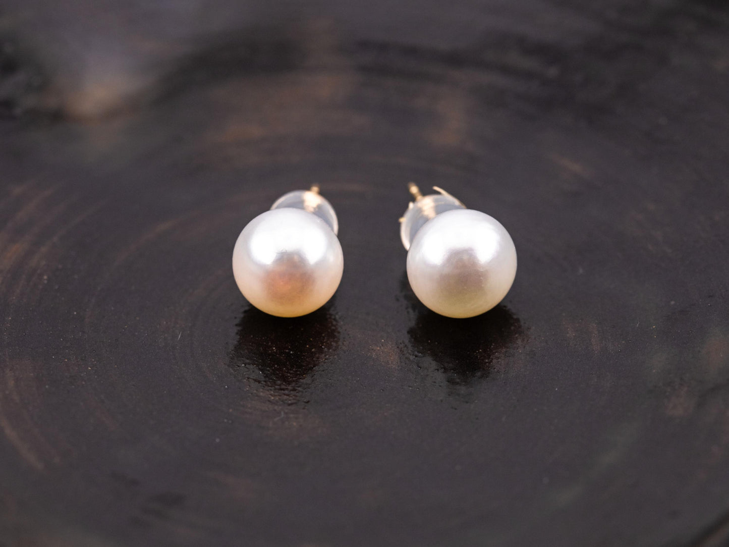 Vintage Pearl earrings vintage pearl stud earrings 14k solid gold cultured pearl earrings