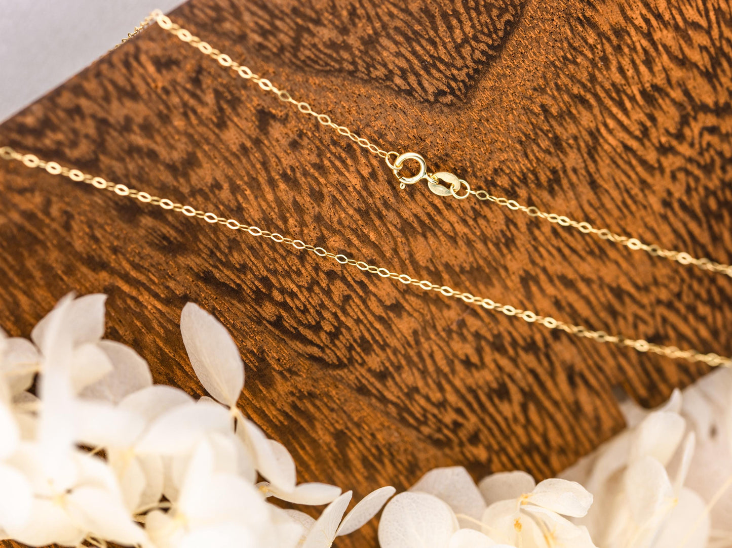 Gold Chain 1.3mm Cable Chain 14k Solid Yellow Gold