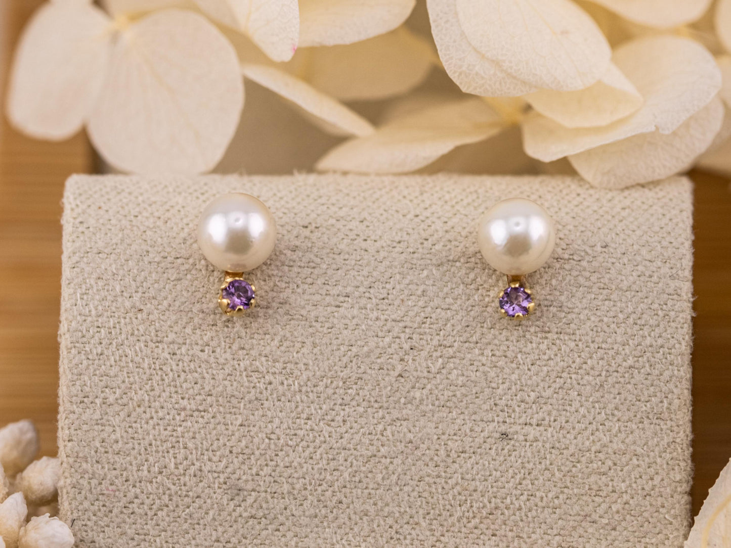 Vintage Pearl earrings vintage pearl stud earrings 14k solid gold cultured pearl earrings