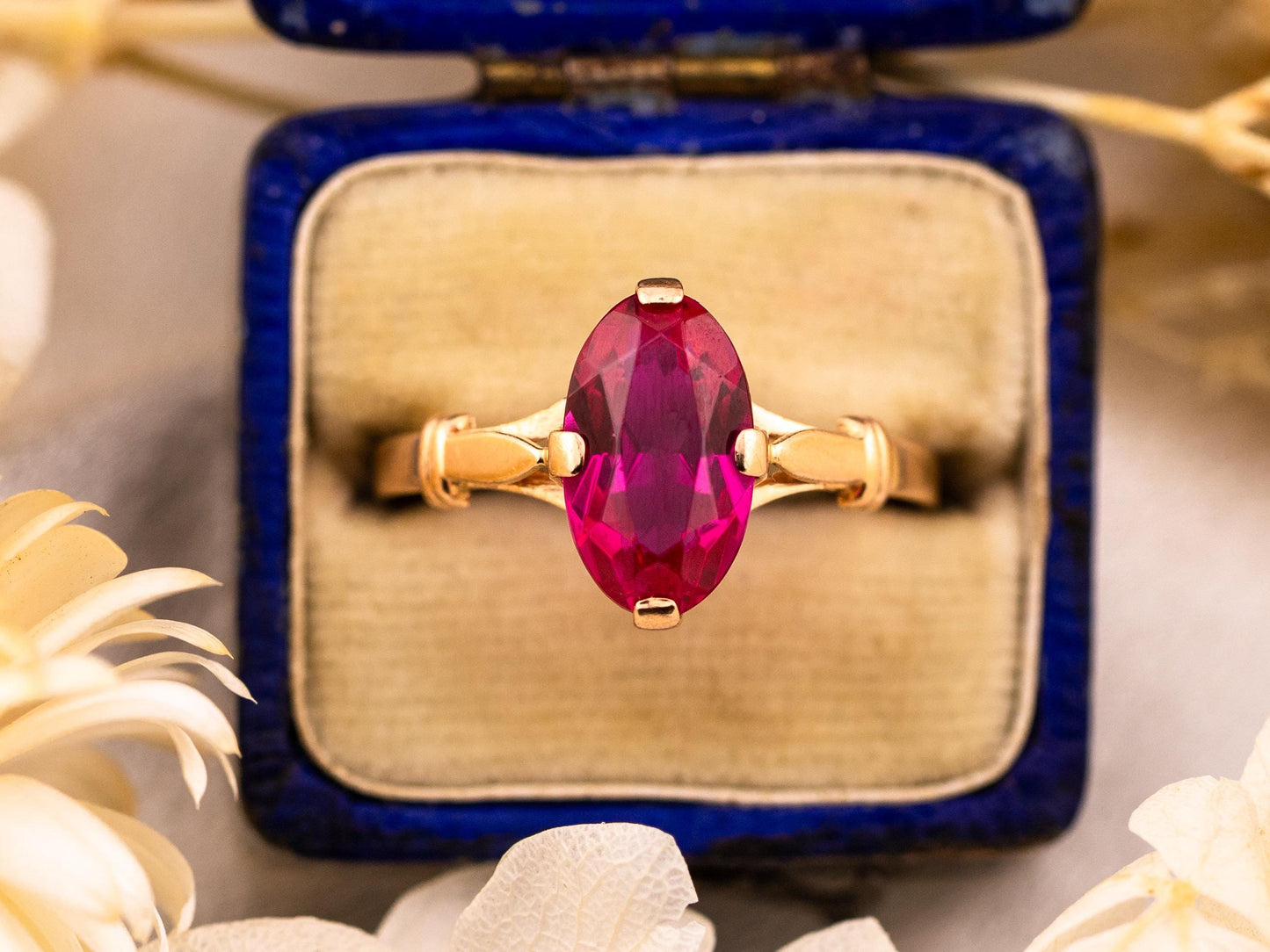Vintage ruby ring Edwardian ring 14k solid yellow gold oval cut ruby Edwardian art deco ussr ring Size 9.25