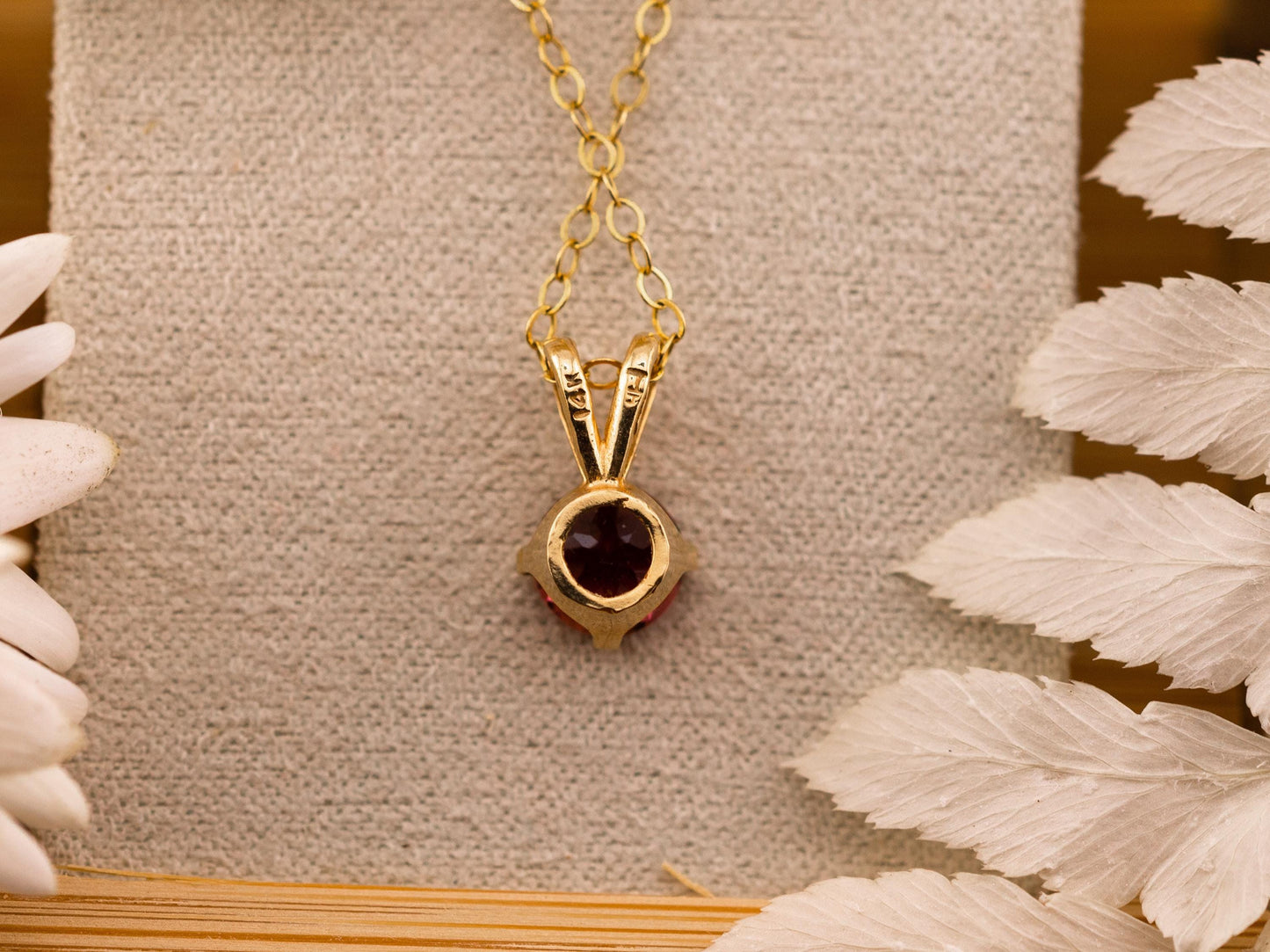 Vintage Pink Tourmaline pendant 14k solid yellow gold necklace pendant October birthstone necklace