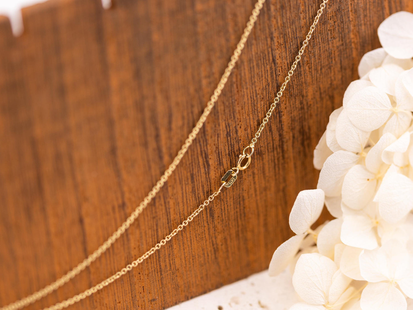 Gold Chain necklace Cable Chain 14k Solid Yellow Gold 24 inch