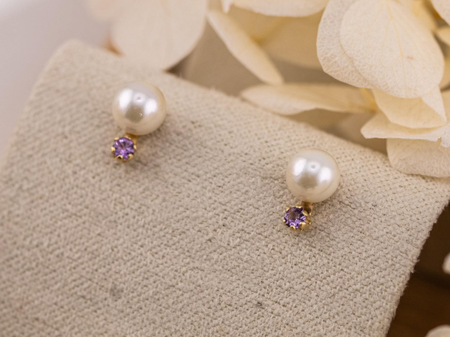 Vintage Pearl earrings vintage pearl stud earrings 14k solid gold cultured pearl earrings