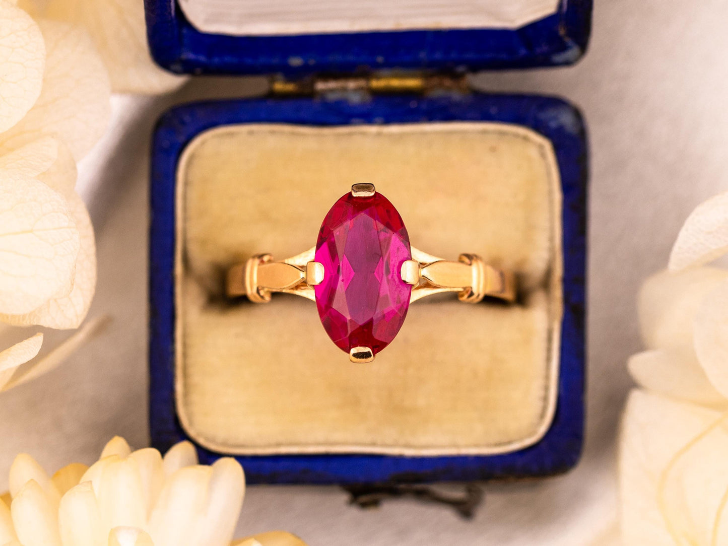 Vintage ruby ring Edwardian ring 14k solid yellow gold oval cut ruby Edwardian art deco ussr ring Size 9.25