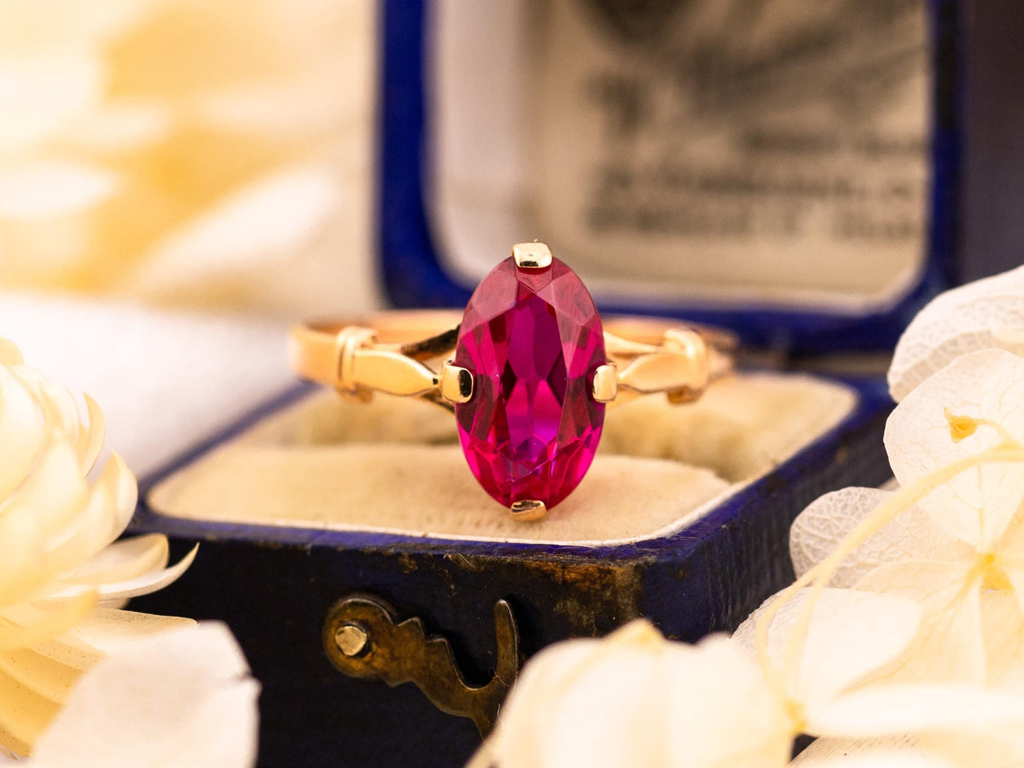 Vintage ruby ring Edwardian ring 14k solid yellow gold oval cut ruby Edwardian art deco ussr ring Size 9.25