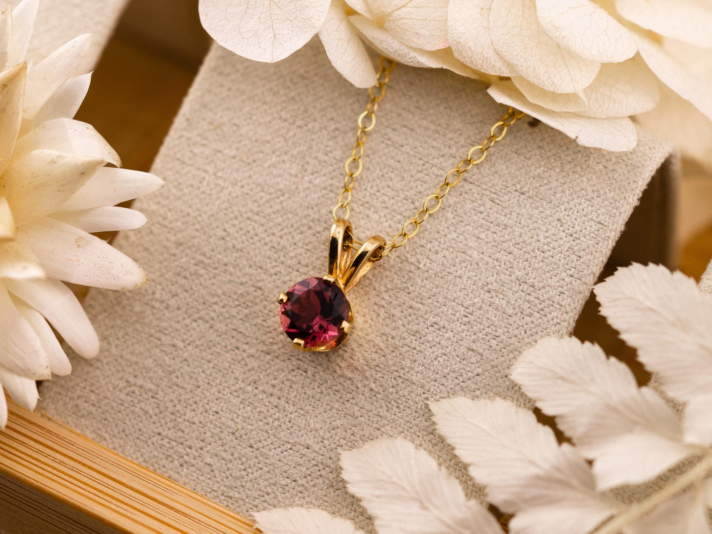 Vintage Pink Tourmaline pendant 14k solid yellow gold necklace pendant October birthstone necklace