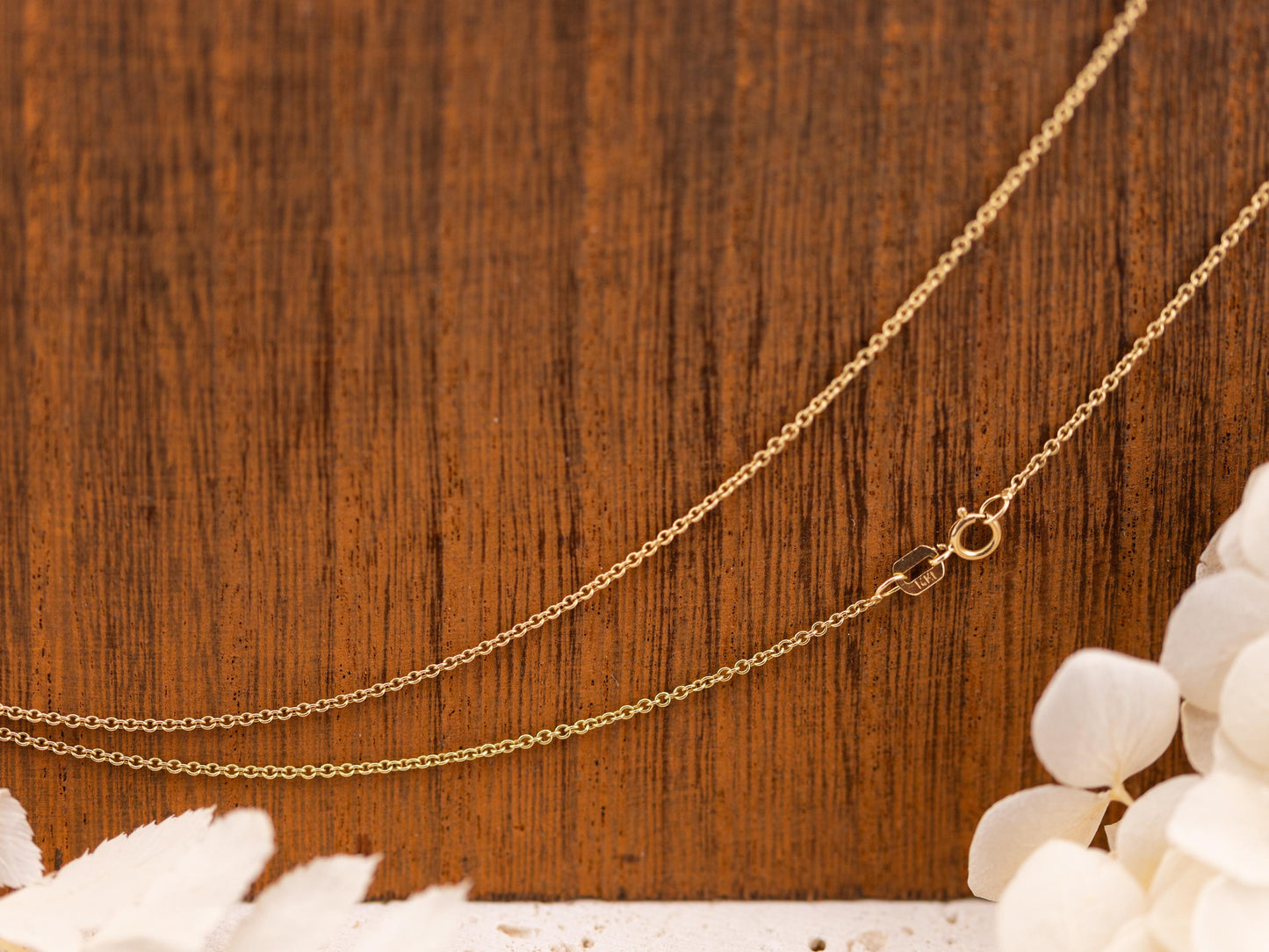 Gold Chain necklace Cable Chain 14k Solid Yellow Gold 24 inch
