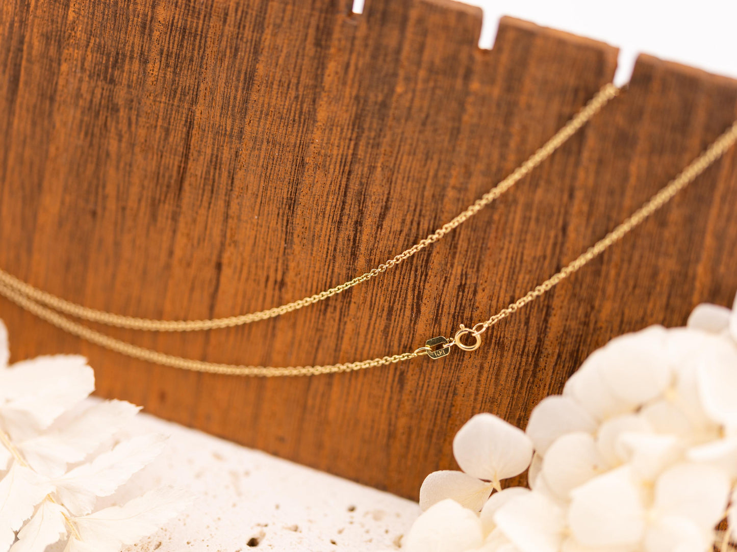Gold Chain necklace Cable Chain 14k Solid Yellow Gold 24 inch
