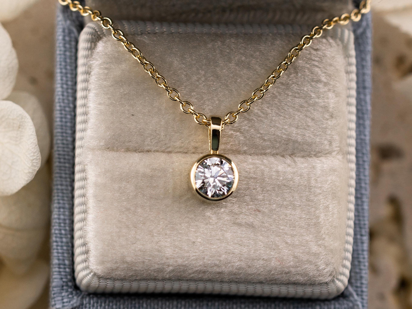 Lab diamond pendant bezel set 14k solid yellow gold necklace pendant dainty bezel necklace yellow gold, white gold, rose gold
