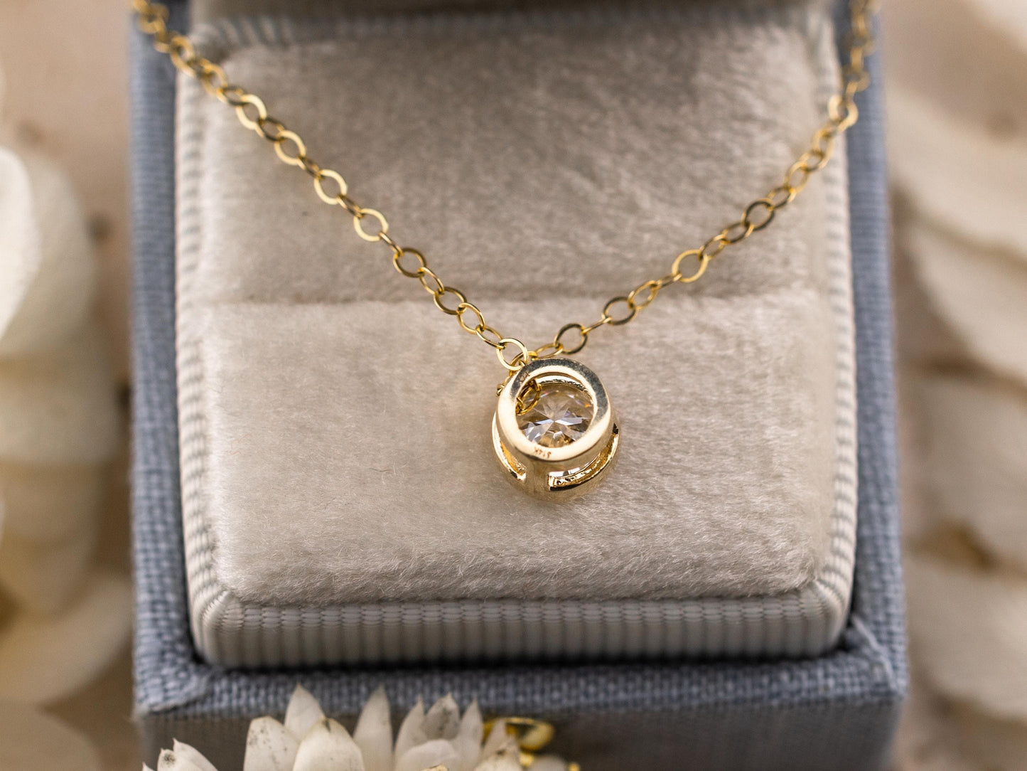 Lab diamond pendant bezel set 14k solid yellow gold necklace pendant slider pendant necklace yellow gold, white gold, rose gold