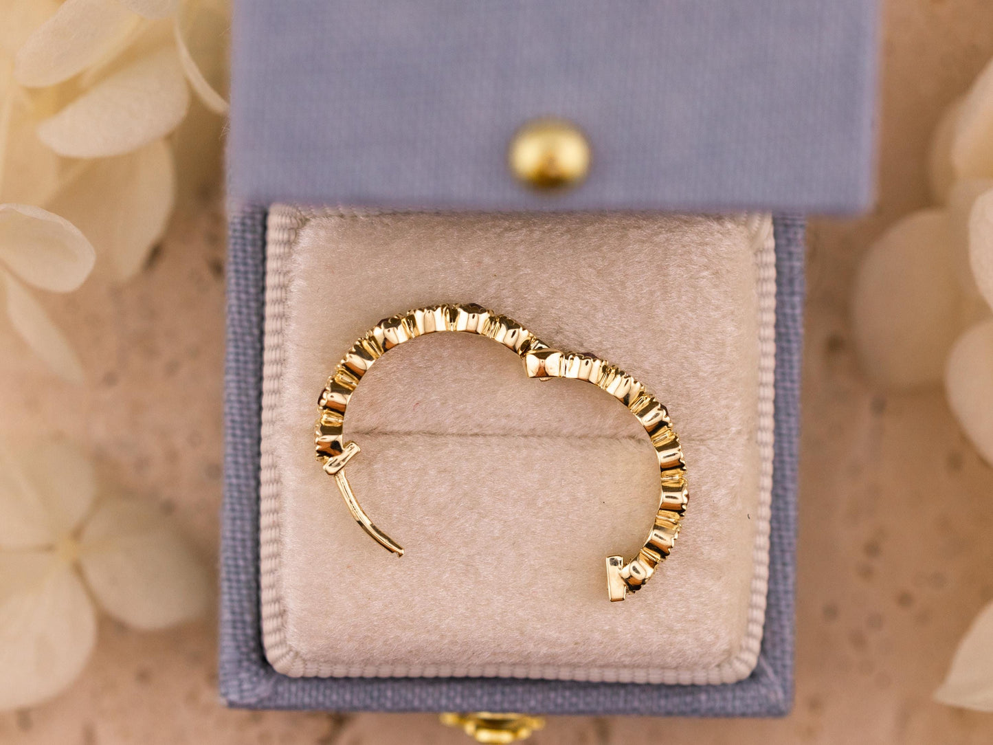 Lab grown hoop earrings bezel set 14k solid gold diamond earrings birthstone earrings