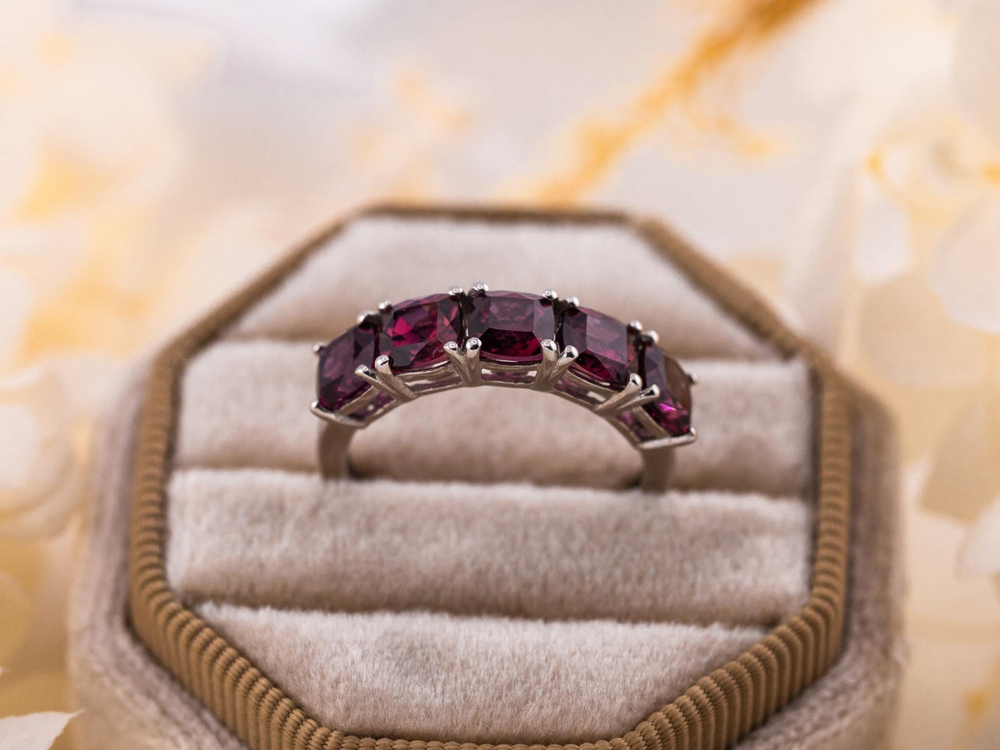 Garnet ring January birthstone ring Tanzanian Wine garnet solid sterling silver ring red wedding band, size 7