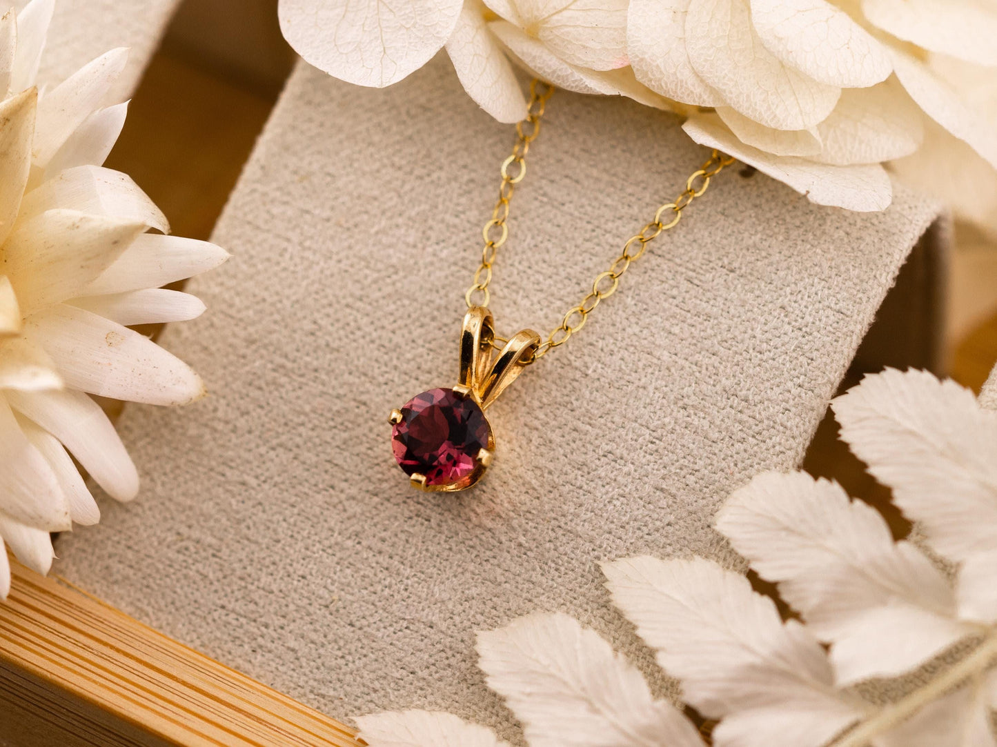 Vintage pendant Pink Tourmaline pendant 14k solid yellow gold necklace pendant October birthstone necklace