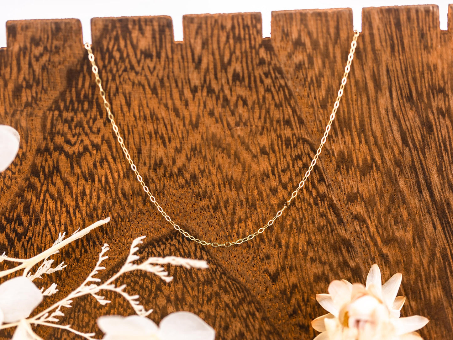Gold Chain 1.3mm Cable Chain 14k Solid Yellow Gold