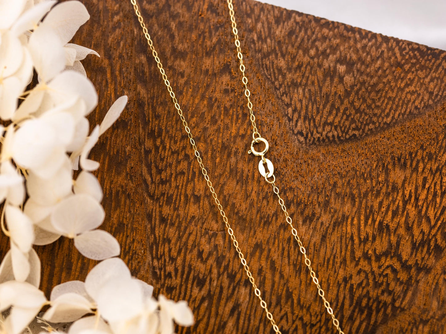 Gold Chain 1.3mm Cable Chain 14k Solid Yellow Gold