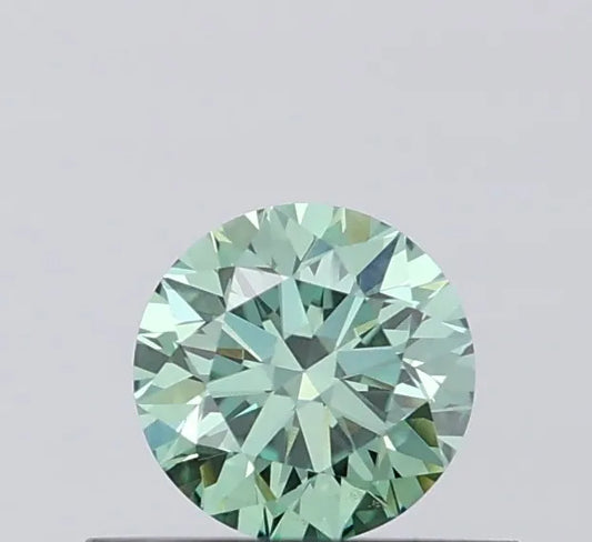 0.38ct Round Lab Grown Diamond (Colour Fancy Vivid Green, Clarity VVS2, Cut EX, IGI Certified)